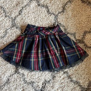 Gap Kids Plaid Pleated Skirt with Tulle Sz 6